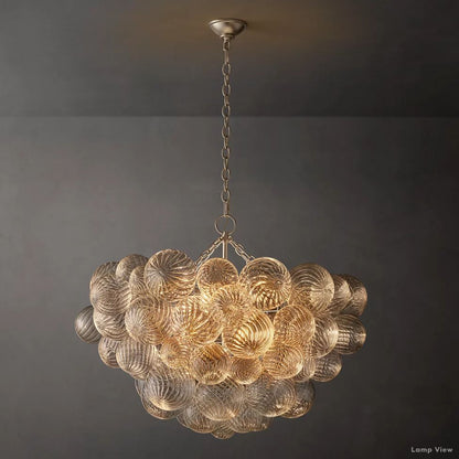 Trellor Spiraled Globe Round Chandelier 33"