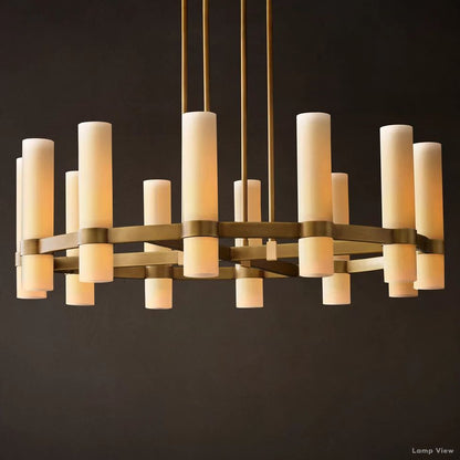 Ravelle Milk Glass Round Chandelier 36"