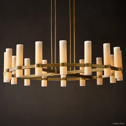 Ravelle Milk Glass Round Chandelier 48"