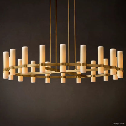 Ravelle Milk Glass Round Chandelier 60"