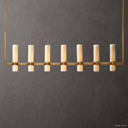 Ravelle Milk Glass Linear Chandelier 59"