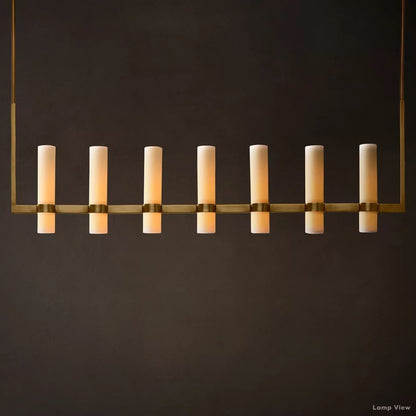 Ravelle Milk Glass Linear Chandelier 59"