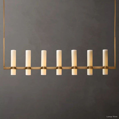 Ravelle Milk Glass Linear Chandelier 59"