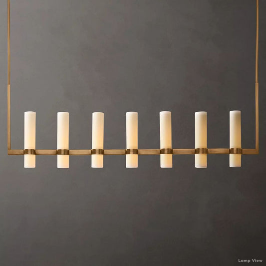 Ravelle Milk Glass Linear Chandelier 59"