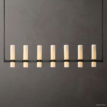 Ravelle Milk Glass Linear Chandelier 59"