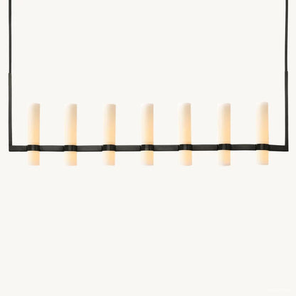Ravelle Milk Glass Linear Chandelier 59"