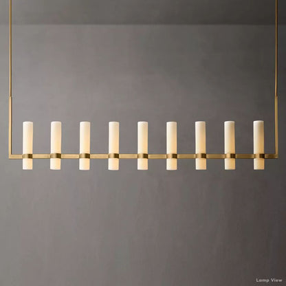 Ravelle Milk Glass Linear Chandelier 73"