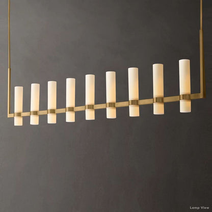 Ravelle Milk Glass Linear Chandelier 73"