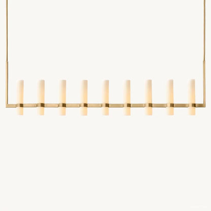 Ravelle Milk Glass Linear Chandelier 73"
