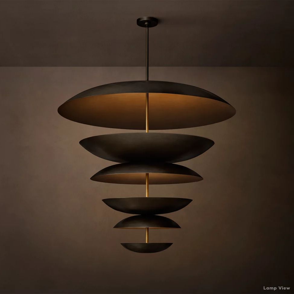 Cosmic Arched Profile Three-Tier Round Chandelier