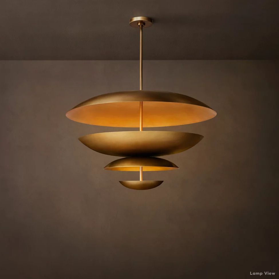 Cosmic Arched Profile Two-Tier Round Chandelier