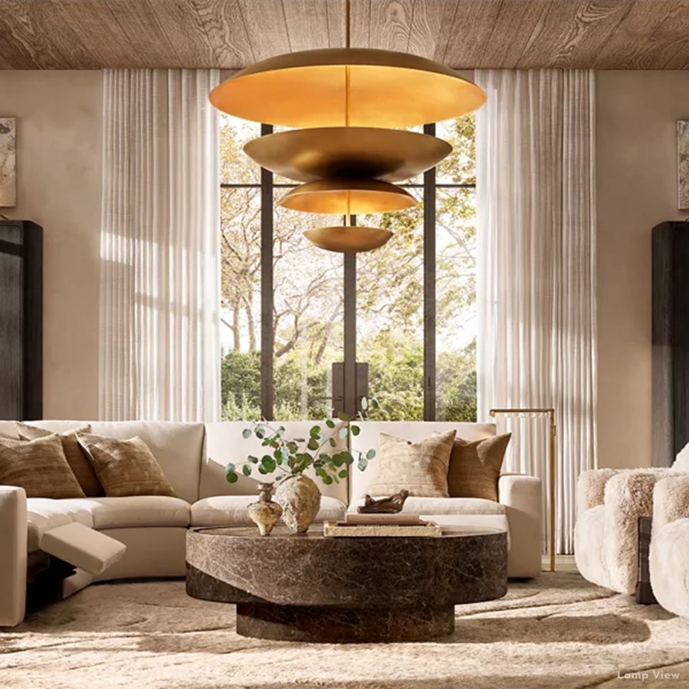 Cosmic Arched Profile Two-Tier Round Chandelier