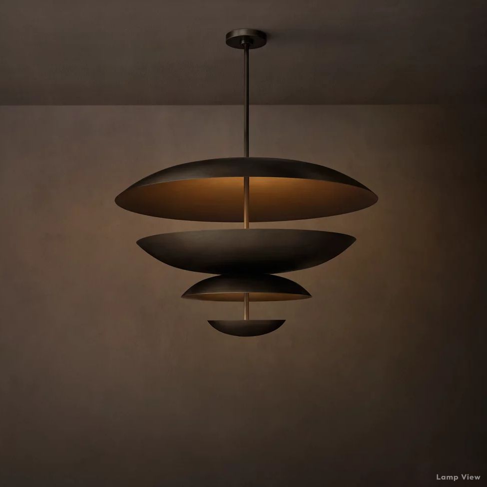 Cosmic Arched Profile Two-Tier Round Chandelier