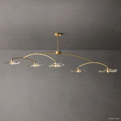 Lily Arcing Glass Linear Chandelier 80"