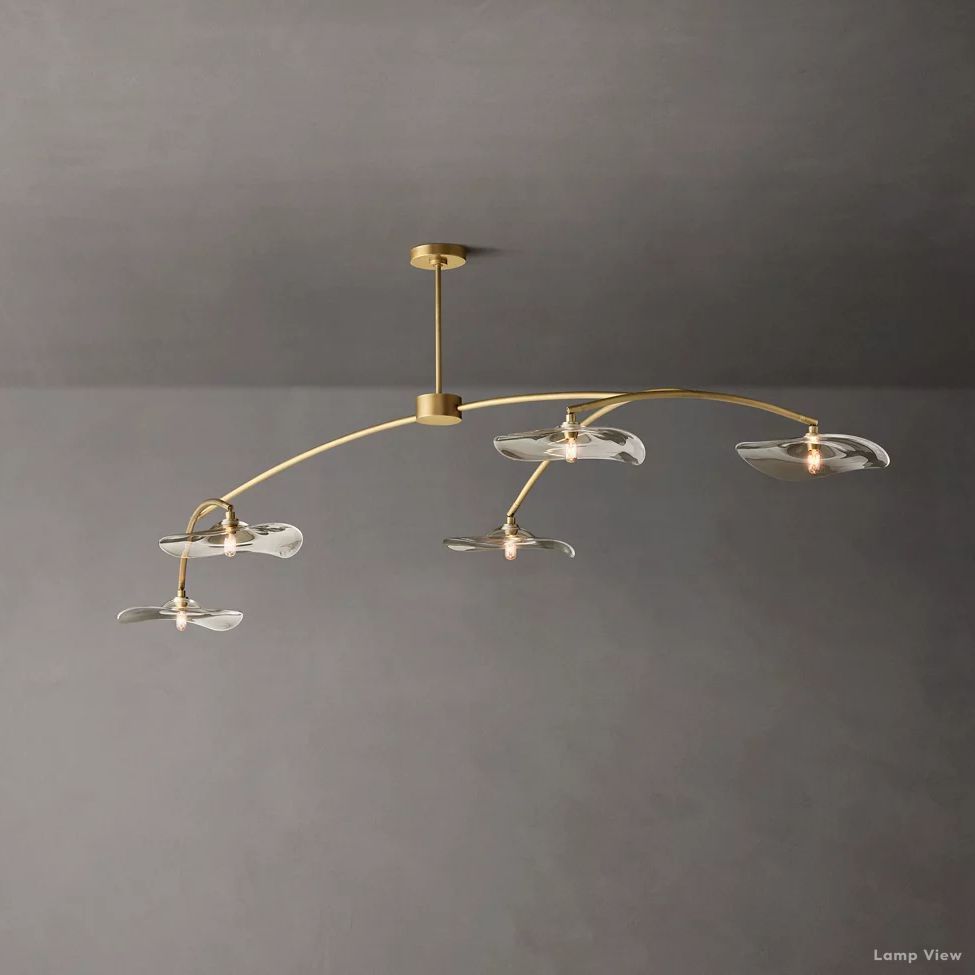 Lily Arcing Glass Linear Chandelier 60"