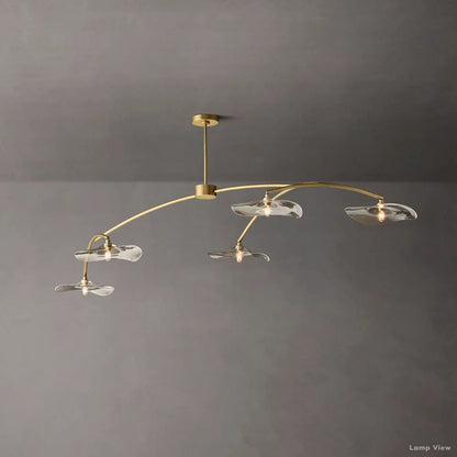 Lily Arcing Glass Linear Chandelier 60"
