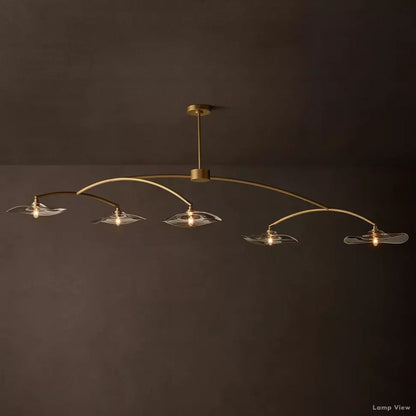 Lily Arcing Glass Linear Chandelier 80"