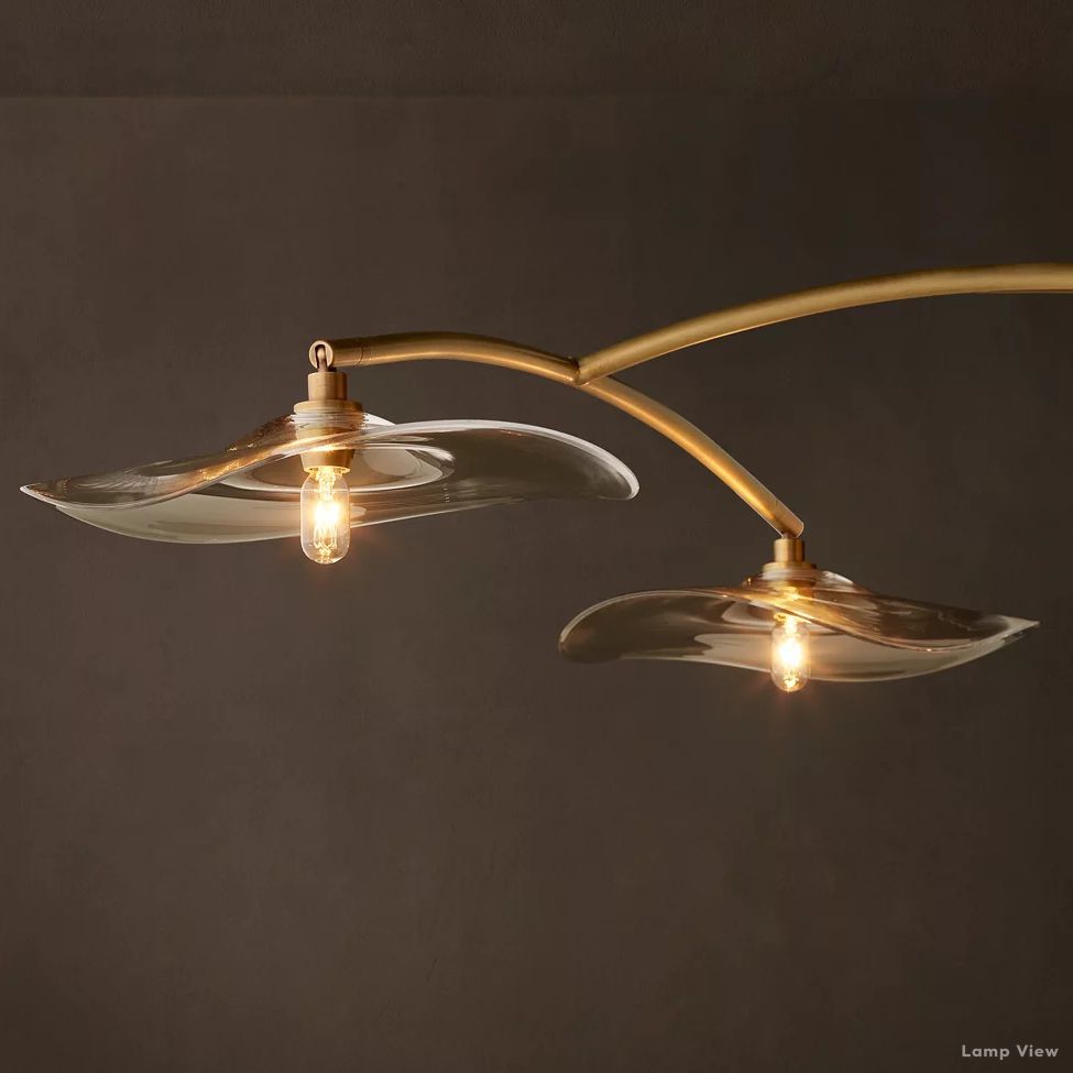 Lily Arcing Glass Linear Chandelier 60"