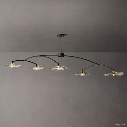 Lily Arcing Glass Linear Chandelier 80"