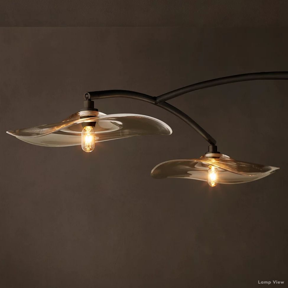 Lily Arcing Glass Round Chandelier 72"