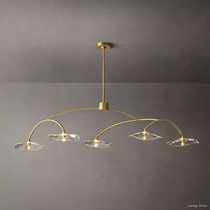 Lily Arcing Glass Linear Chandelier 60"
