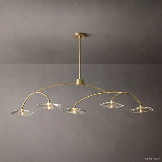 Lily Arcing Glass Linear Chandelier 60"