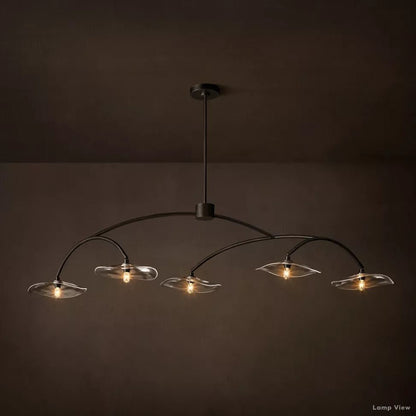 Lily Arcing Glass Linear Chandelier 60"