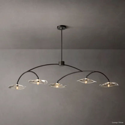 Lily Arcing Glass Linear Chandelier 60"