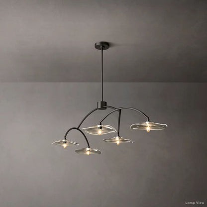 Lily Arcing Glass Linear Chandelier 80"
