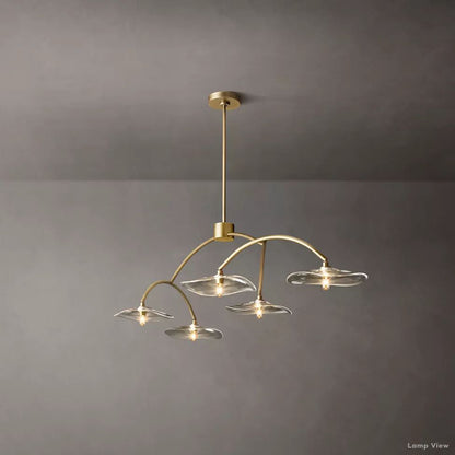 Lily Arcing Glass Linear Chandelier 60"