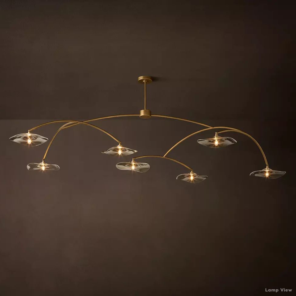 Lily Arcing Glass Round Chandelier 84"