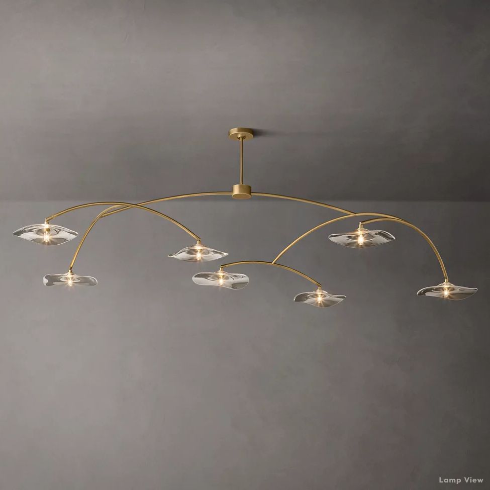 Lily Arcing Glass Round Chandelier 84"