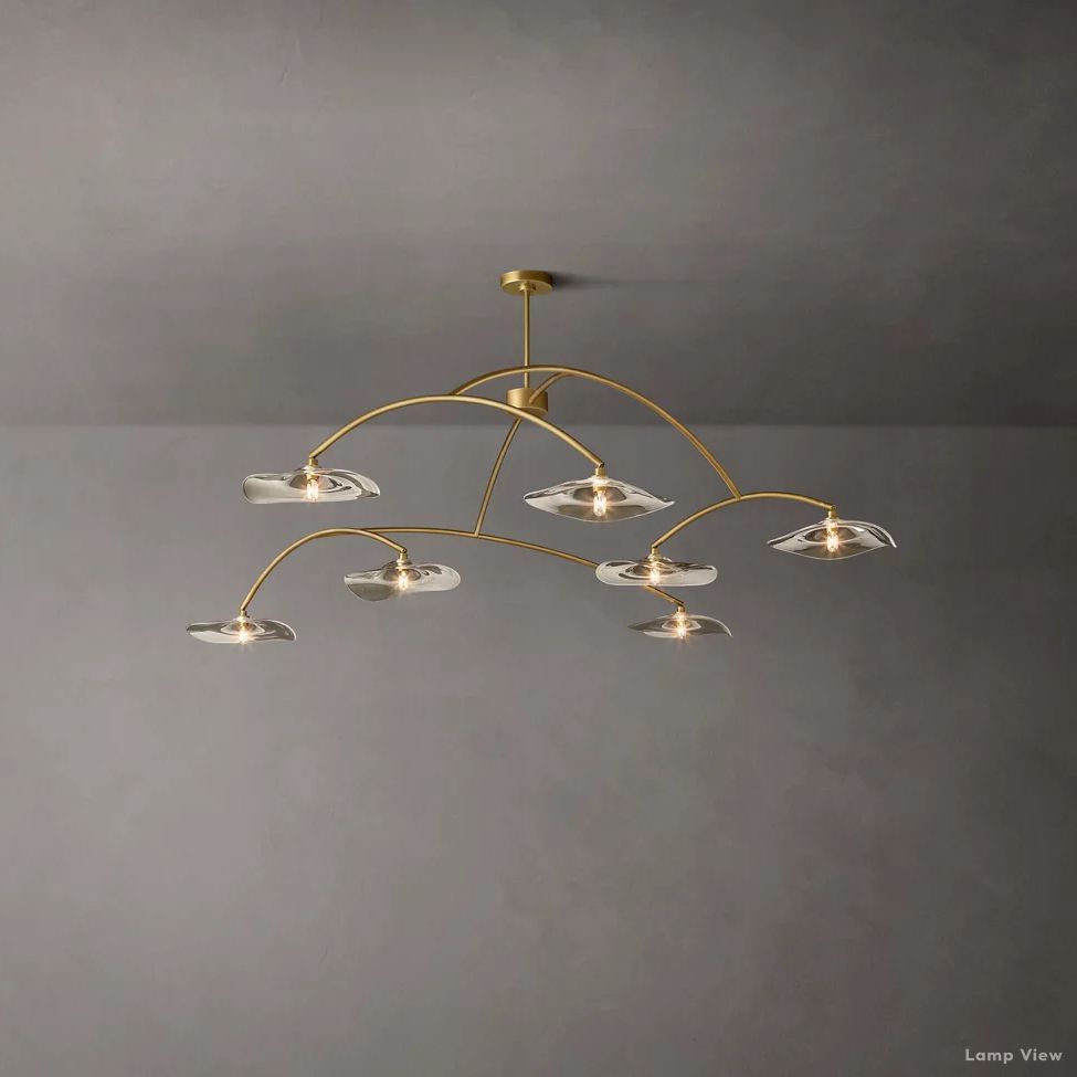 Lily Arcing Glass Round Chandelier 84"