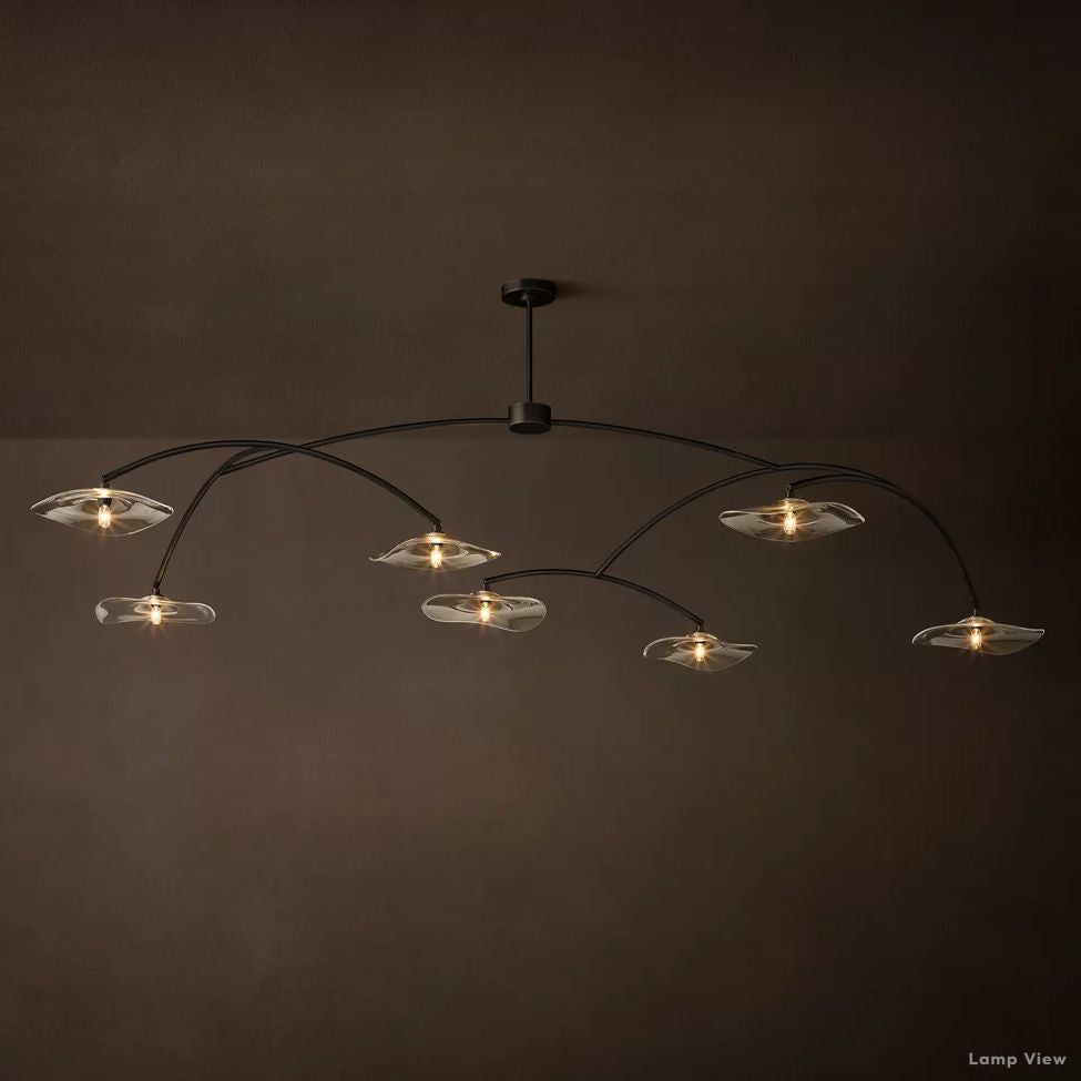 Lily Arcing Glass Round Chandelier 84"