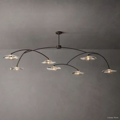 Lily Arcing Glass Round Chandelier 84"