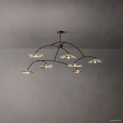 Lily Arcing Glass Round Chandelier 84"