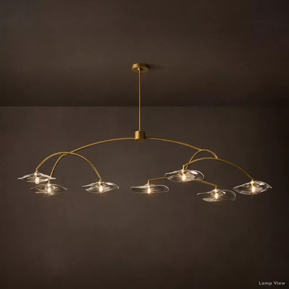 Lily Arcing Glass Round Chandelier 72"