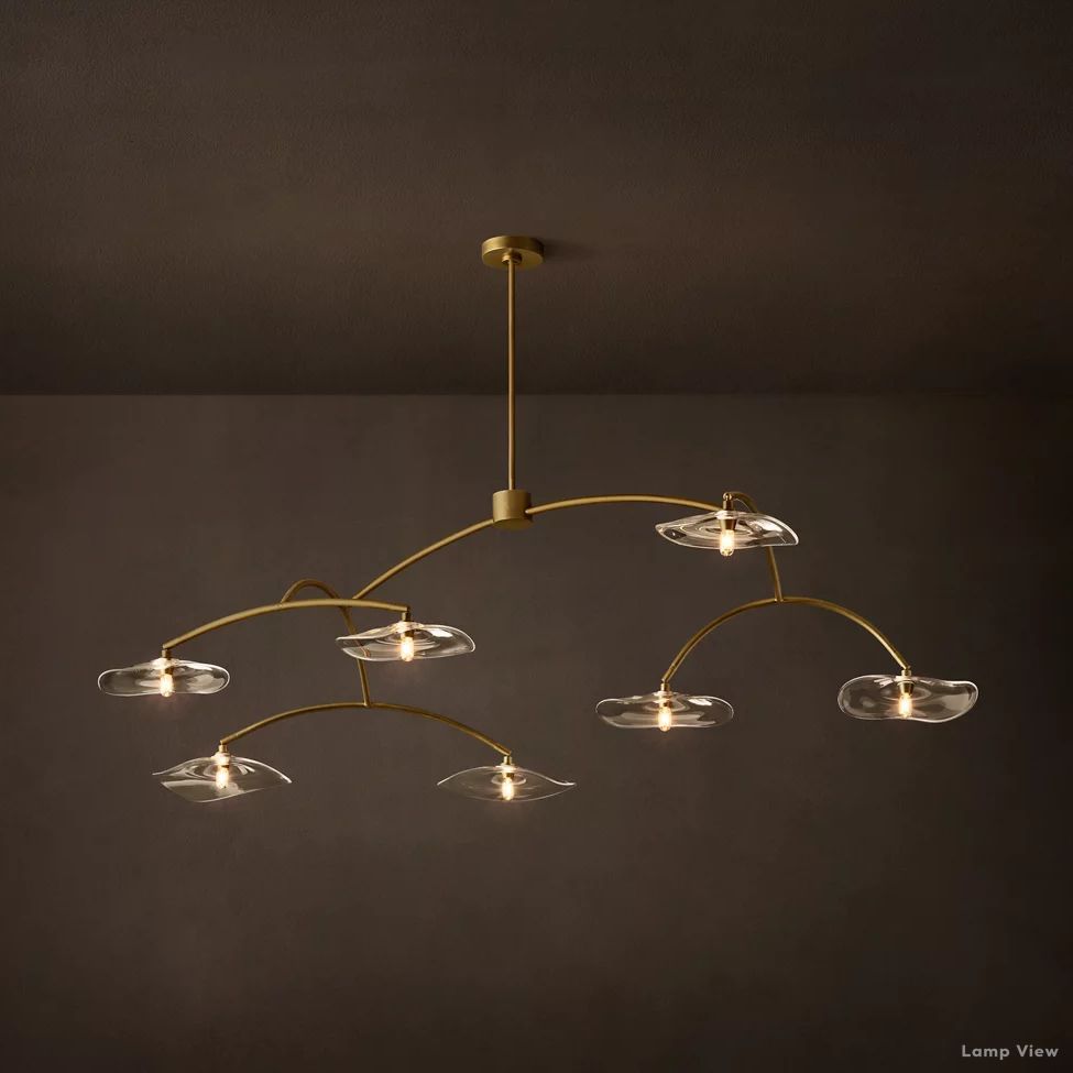 Lily Arcing Glass Round Chandelier 72"
