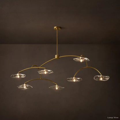 Lily Arcing Glass Round Chandelier 72"