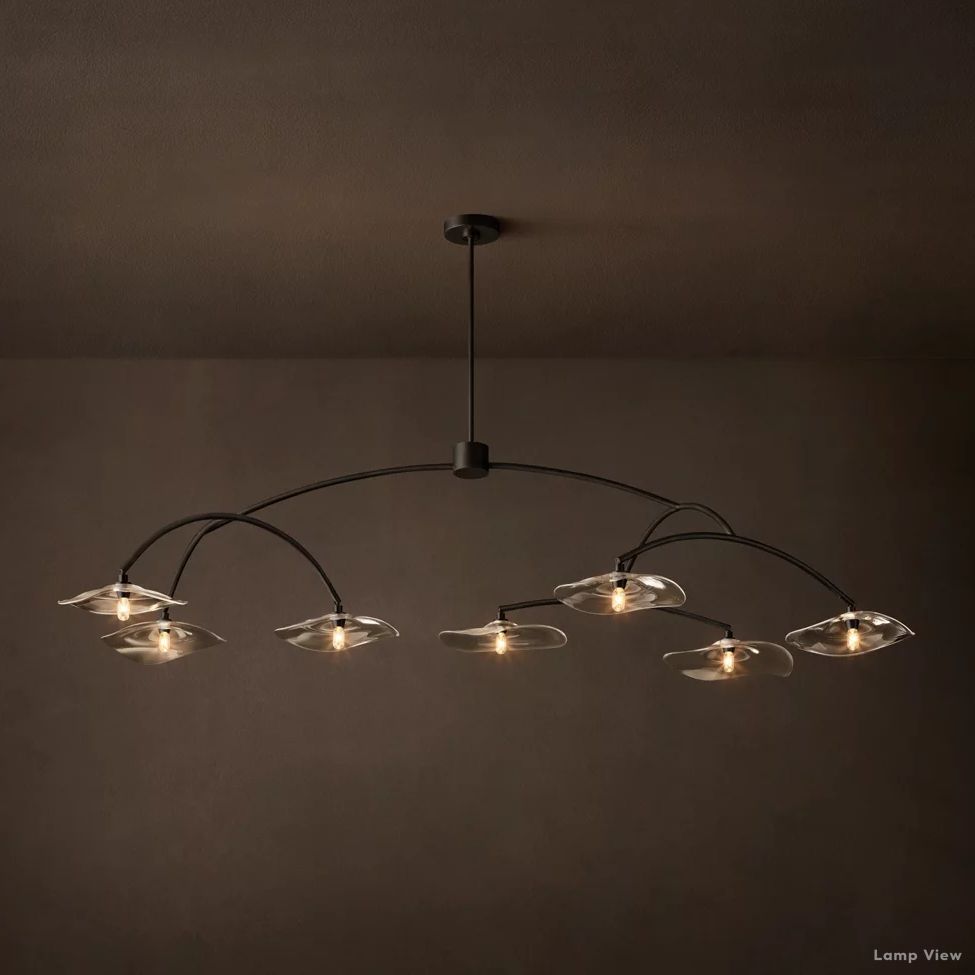 Lily Arcing Glass Round Chandelier 72"