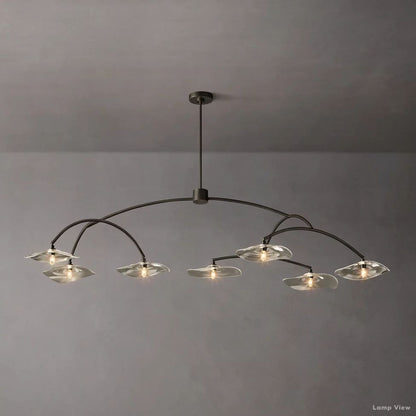 Lily Arcing Glass Round Chandelier 72"