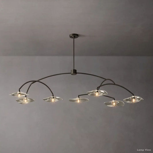 Lily Arcing Glass Round Chandelier 72"