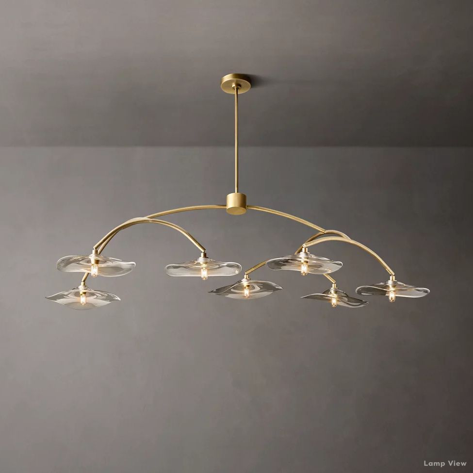 Lily Arcing Glass Round Chandelier 54"