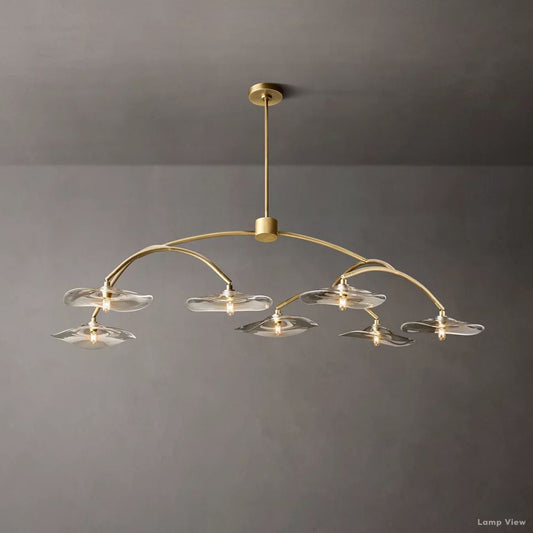 Lily Arcing Glass Round Chandelier 54"