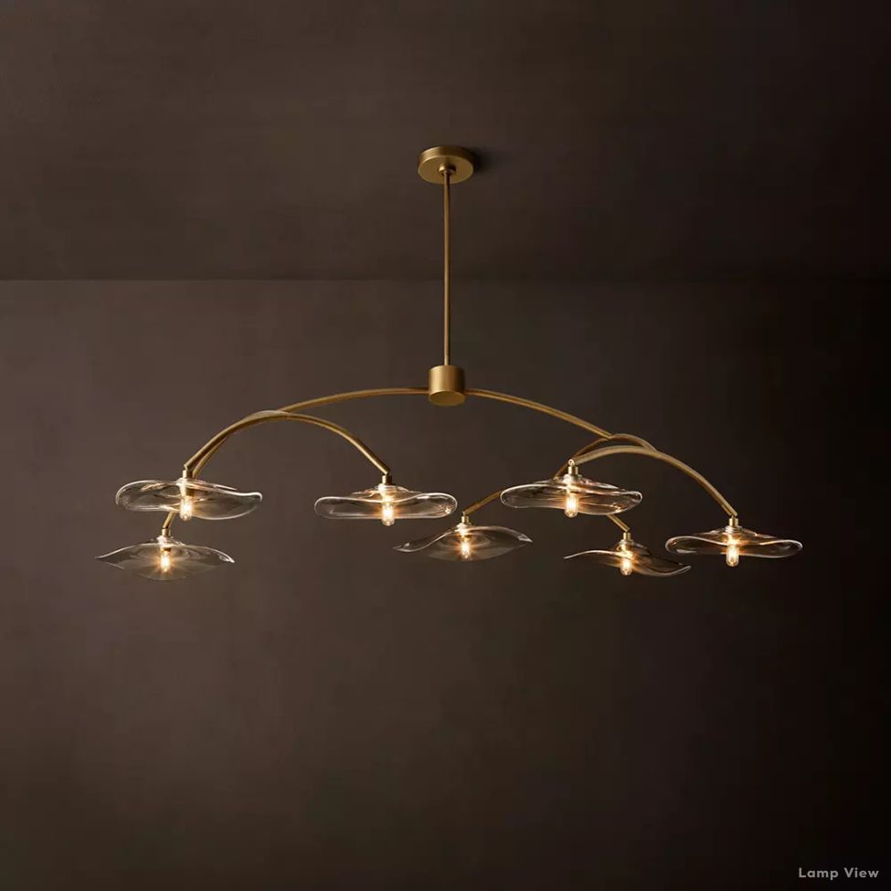 Lily Arcing Glass Round Chandelier 54"