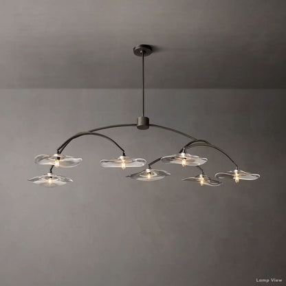 Lily Arcing Glass Round Chandelier 54"