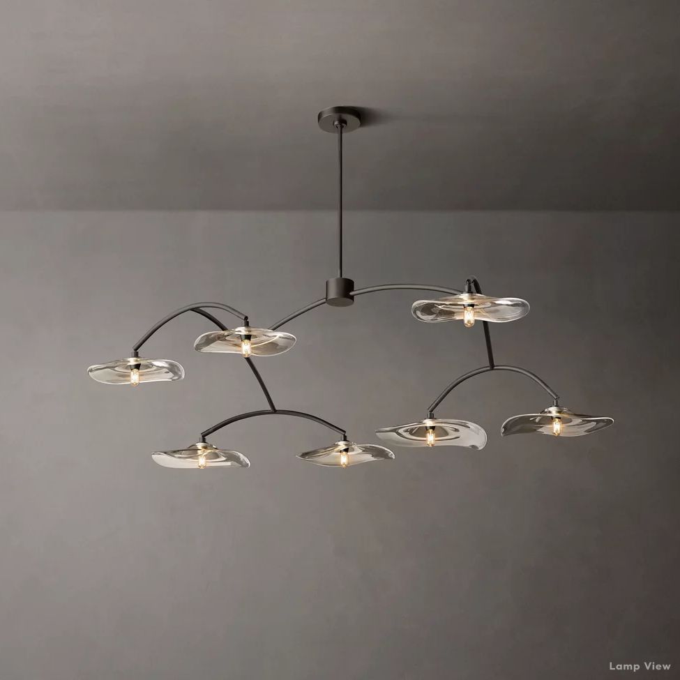 Lily Arcing Glass Round Chandelier 54"