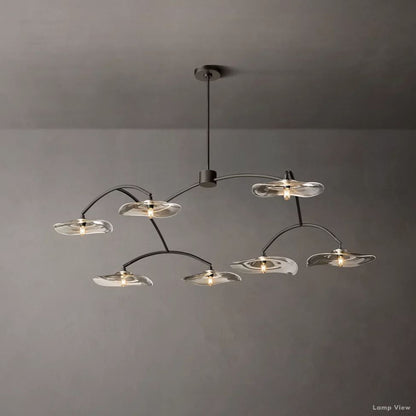 Lily Arcing Glass Round Chandelier 54"