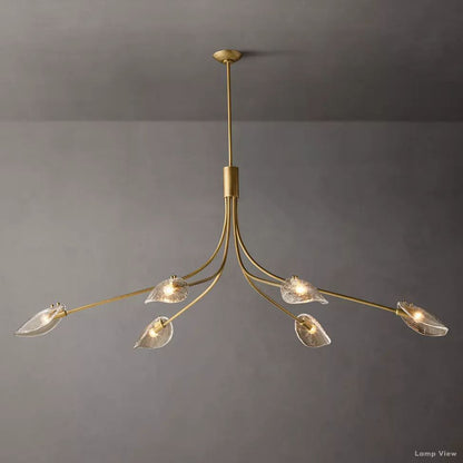 Shell Airy Glass Linear Chandelier 72"