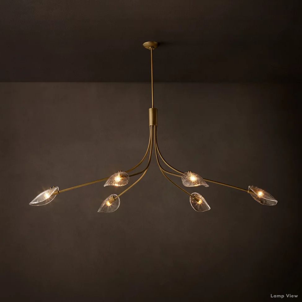 Shell Airy Glass Linear Chandelier 72"